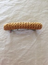 Revlon Hair Barrette Gold tone Fabric Braid