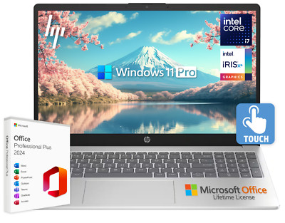 HP 15.6'' Touch Laptop, Lifetime Office, 10-Core Intel i7, 32GB RAM & 1TB SSD Pro