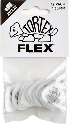 Dunlop 468P135 Tortex Flex Jazz 3 III 1,35 mm - 12 x Gitarren-Plektren Spieler-Pack