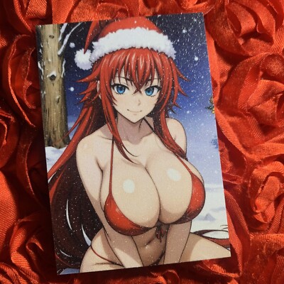 Rias Gremory HIGH SCHOOL DxD Naughty Or Nice Goddess Matte Girl Waifu Card Santa
