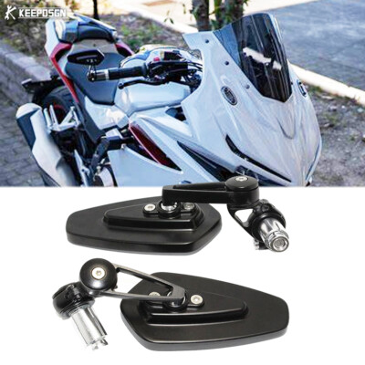 Pair 7/8'' 22mm Bar End Mirrors Arrow Rearview For Kawasaki Z H2 Z7 Z1 ZSX ABS
