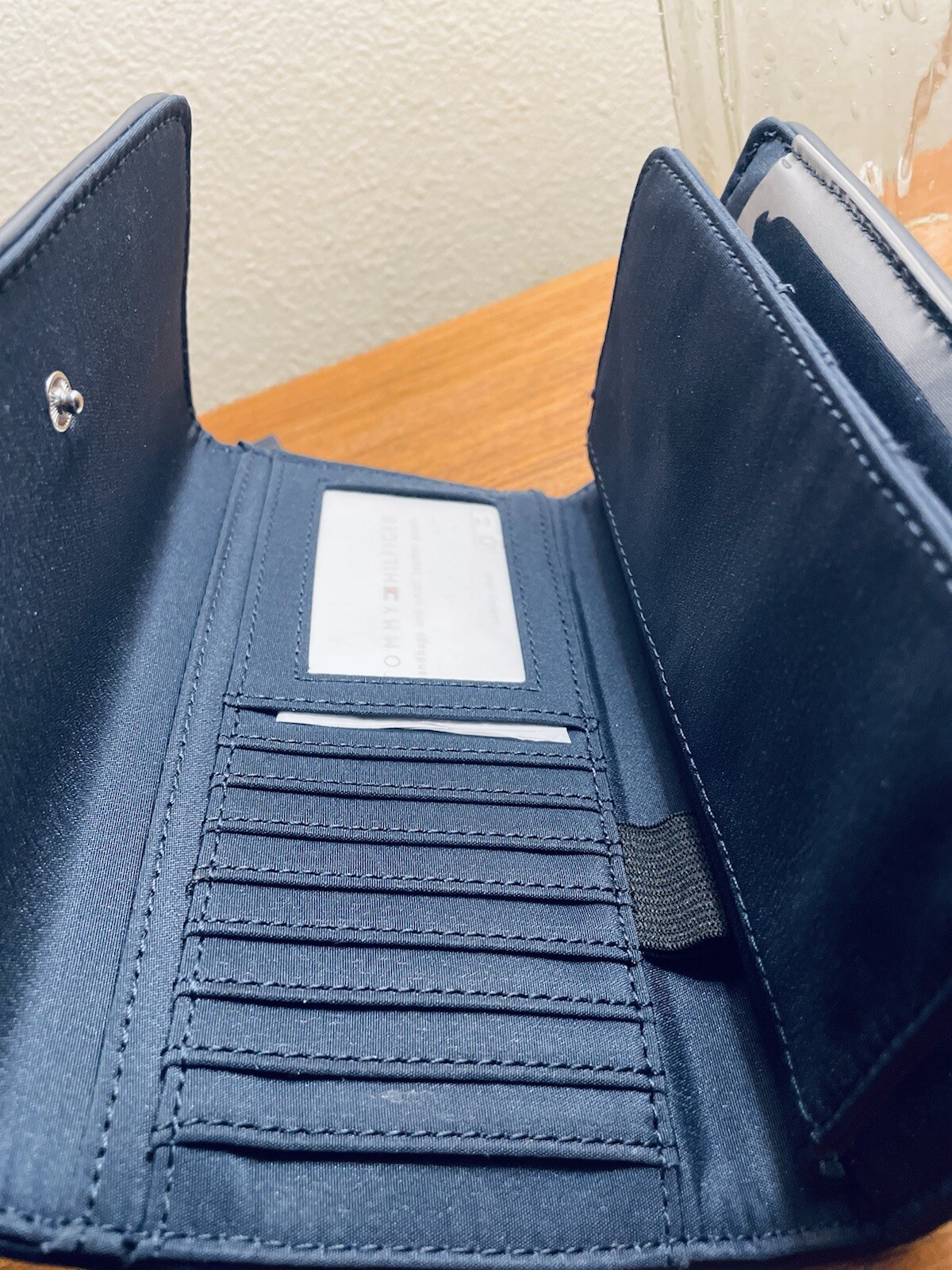 Red White & Blue Striped Tommy Hilfiger Faux Leather Wallet  