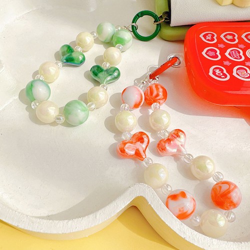 2 Pcs Liebe Kette Handyperlenband Schlüsselband Mit Telefonanhänger - Zdjęcie 5 z 12
