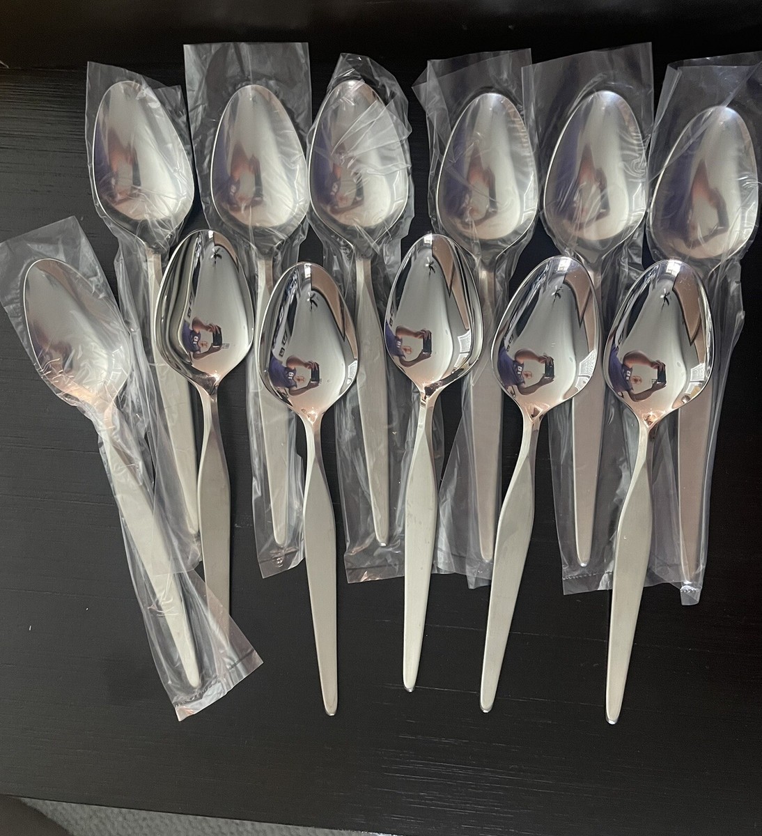 NORITAKE LINDEN STAINLESS FLATWARE JAPAN FULL SET Of 12 With