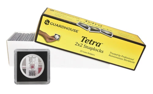 25 Guardhouse 2x2 Tetra Plastic Snaplocks 39mm 1oz Silver Round Coin Holders