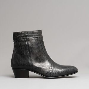 mens leather cuban heel boots