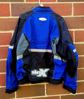 CastleX Racewear Snowmobile Reflective Blue Jacket/Shell Sz Large
