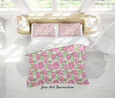 3D Pink Floral Art Pattern Quilt Cover Set Duvet Cover Bedding Pillowcases