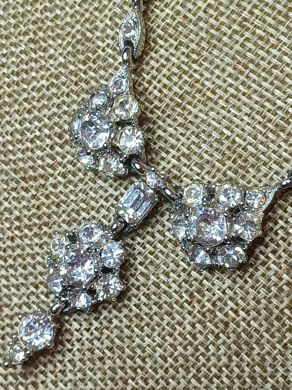 VINTAGE SIGNED BOGOFF SILVER TONE GLASS CRYSTAL R… - image 1