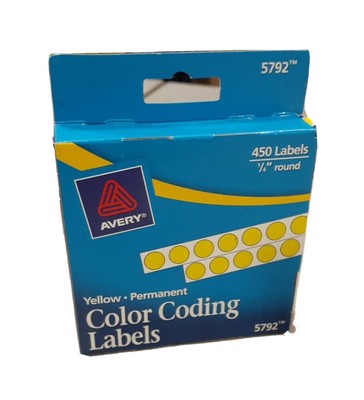 Avery Handwrite-Only Permanent Self-Adhesive Color-Coding Labels Yellow 450/Roll