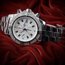 Breitling Super Avenger A13370 | Box & Papers | Diamond Bezel + OEM Bezel 10