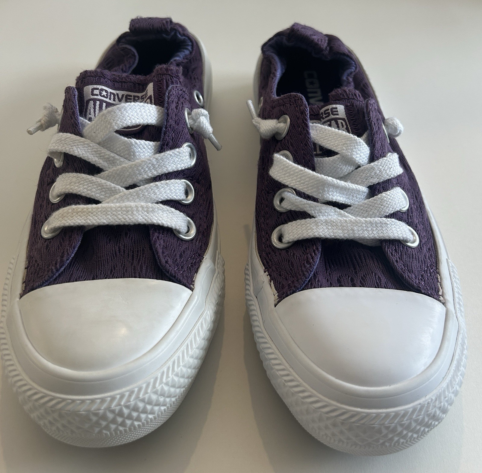 NEW Converse All Star Purple Lace Detail Slip on Sneakers  Girls Size 3  thumbnail 5