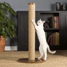 32" Tall Modern Cat Scratching Post for Large Cats with Jute Rope