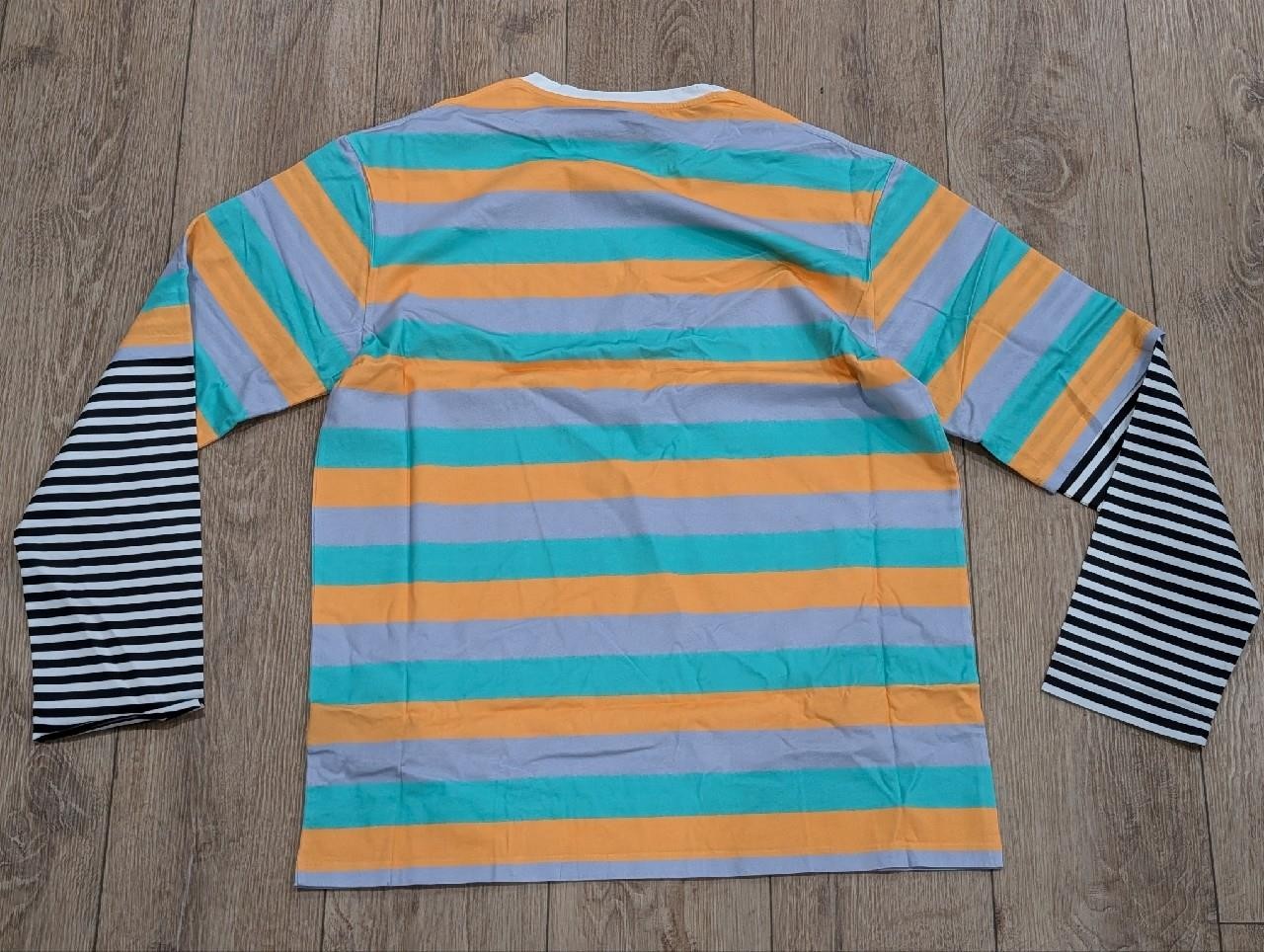 $1090 Mens BALMAIN "Stranger Things" Layered LS T-Shirt Green Multi Small image 4