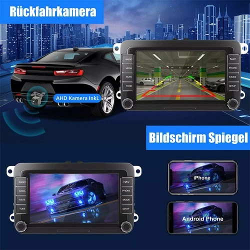 Per VW Golf 5 6 Plus Touran Caddy Jetta autoradio Android 14 Apple Carplay NAVI - Foto 4 di 22