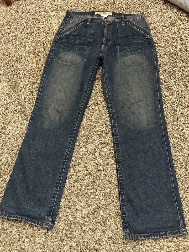 Винтажные джинсы Denim Academy синие джинсовые мужские размер 38x34 - Изображение 3 из 4