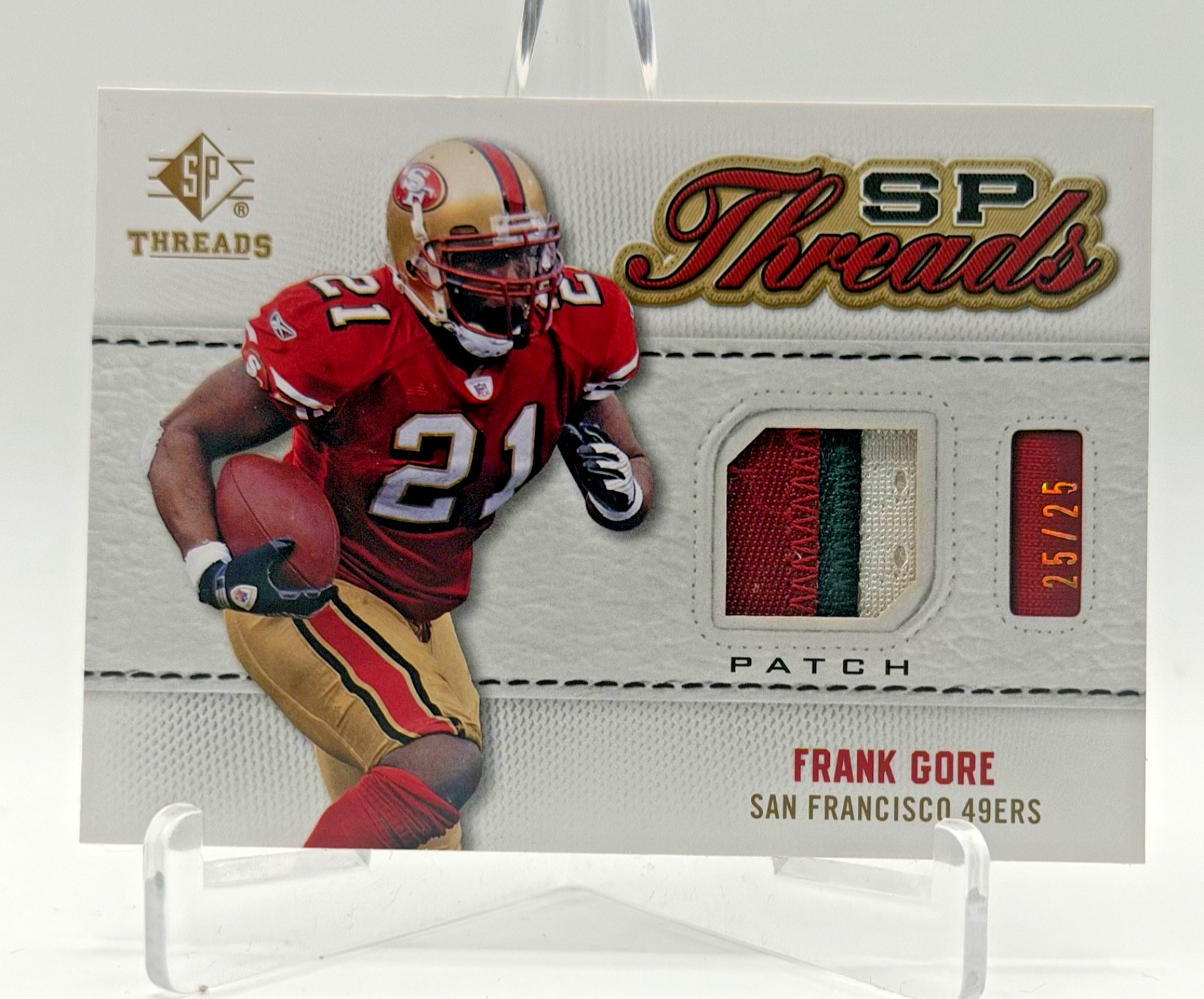 2009 Upper Deck SP Threads Frank Gore Prime Patch /25 49ers Rare Game Used 25/25