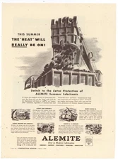 1944 ALEMITE Lubrication Products Ad: Pressure Gun, Gear, No. 33, Motor Oil