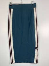 Adidas Originals Womens Snap Button Skirt Teal Three Stripes CY6670 Size S