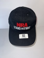 NRA Authentic Gear Stand & Fight Made in USA Black Baseball Style Hat Cap NWOT