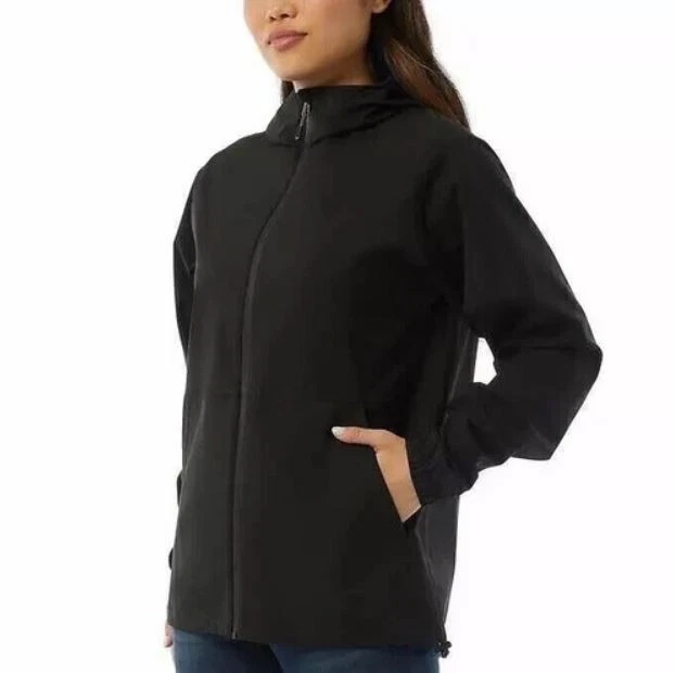32 Degrees Unisex Waterproof Lightweight Rain Jacket, Black, Medium/Large