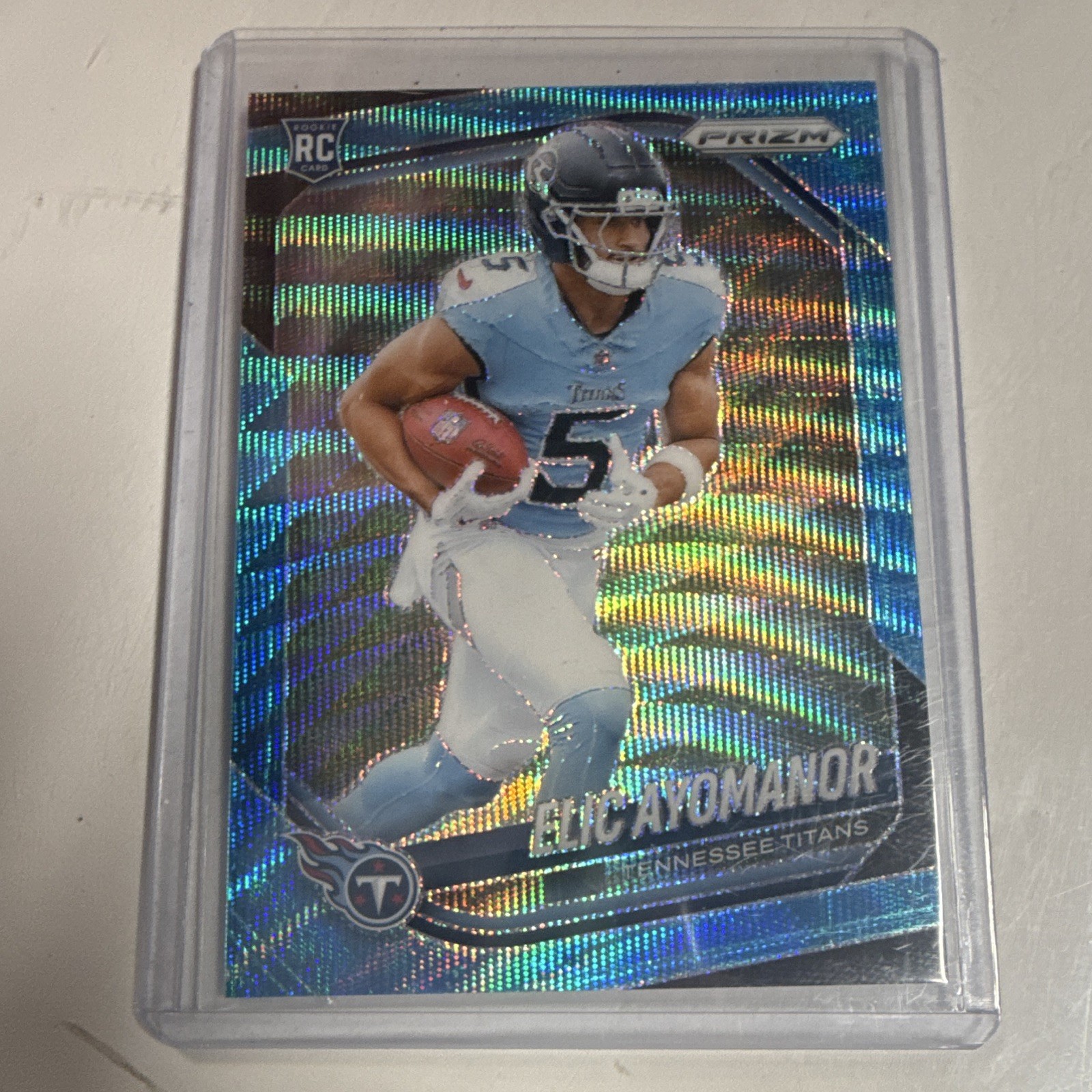 Panini 2025 Prizm Elic Ayomanor Tennessee Titans RC Blue Wave Prizm #321/230
