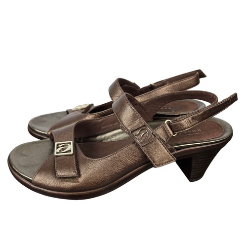 Aravon by New Balance Ava Damen-Sandalen Größe 10 AA bronzefarben Blockabsatz Knöchelriemen - Bild 3 von 12