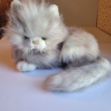 Vintage Russ Berrie Nikki Grey Persian Cat With Green Eyes 12 Inch Plush Animal