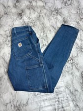 Carhartt Rugged Flex Relax Fit double front Jeans Straight Leg Womens 4 tall NWT