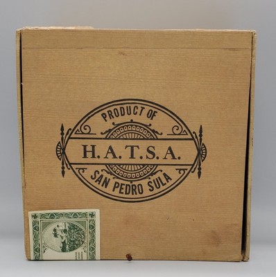 H.A.T.A.S. Cardboard Cigar Box with Tax Stamp Label Empty