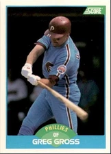1989 Score Baseball Card Greg Gross A Philadelphia Phillies #125