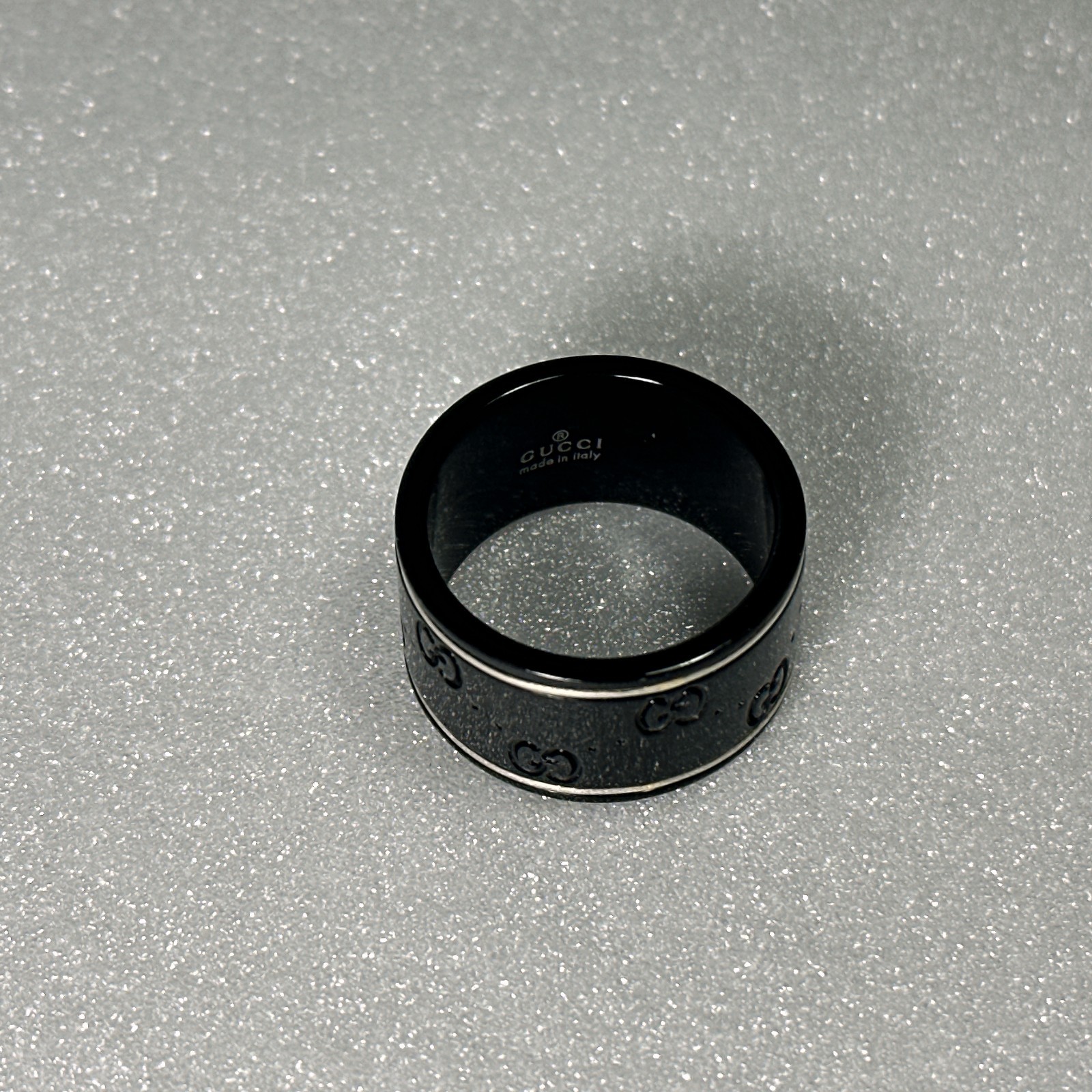 GUCCI Icon Ring, Embossed Interlocking G, Ceramic… - image 5