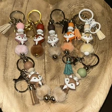 Handmade Fox Keychain Bag Charms Purse Charm Backpack Keychain  Zipper Pull