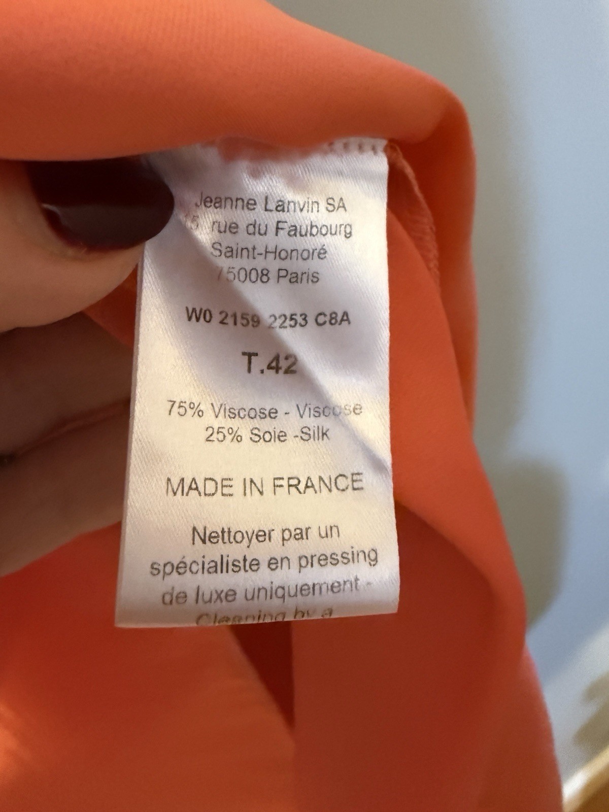 Lanvin Runway Dress  Éte 2014  Coral Made in France  Sz.M-L Vntg Retail 2455$