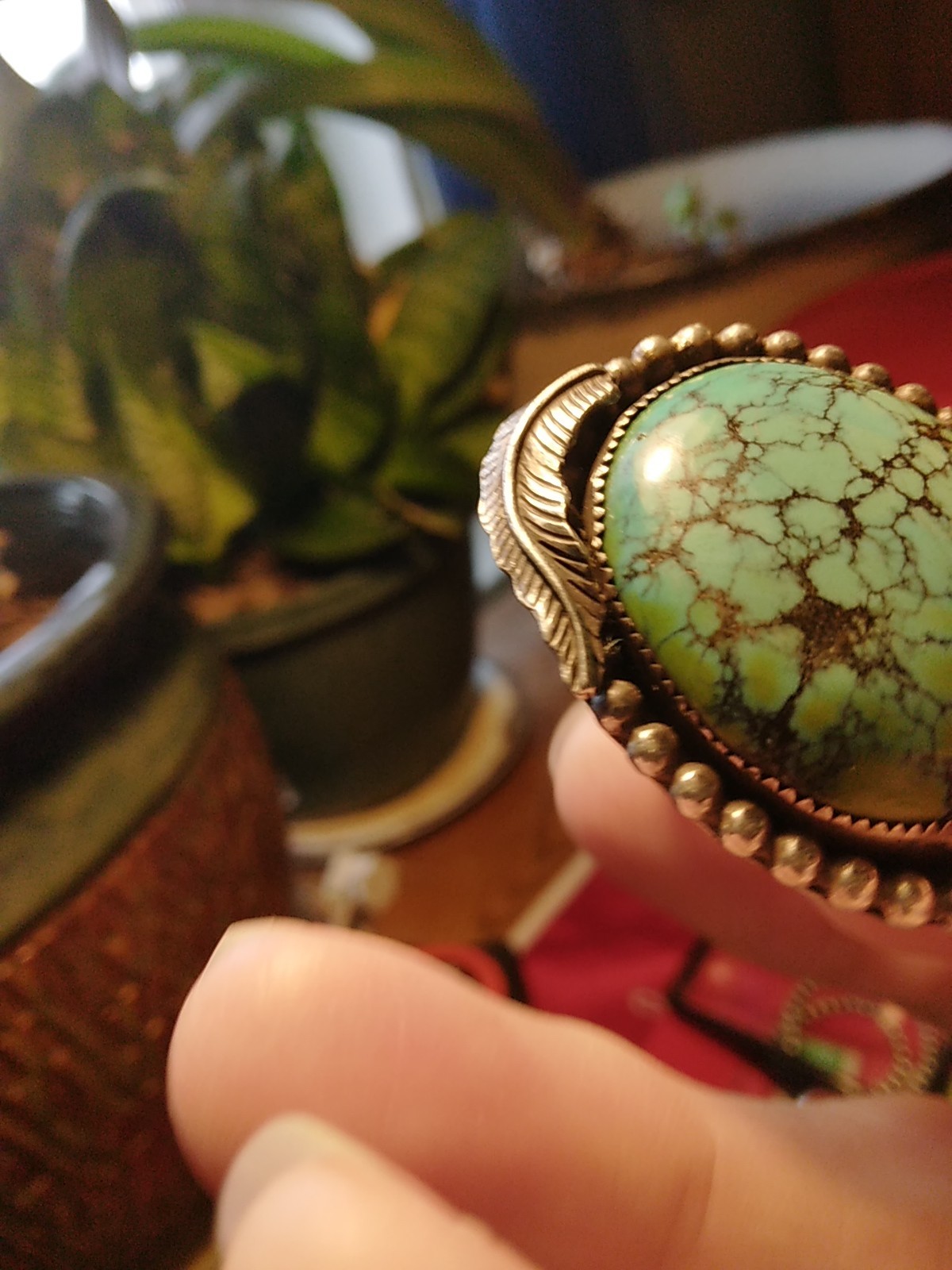 Sterling Silver Large Turquoise Ring. Adjustable,… - image 5