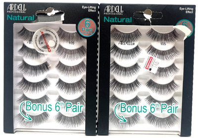(2) Ardell Natural Lashes False Faux Eyelashes Sealed 6 Pairs 105