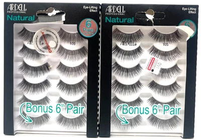 (2) Ardell Natural Lashes False Faux Eyelashes Sealed 6 Pairs 105 - Image 1 of 3