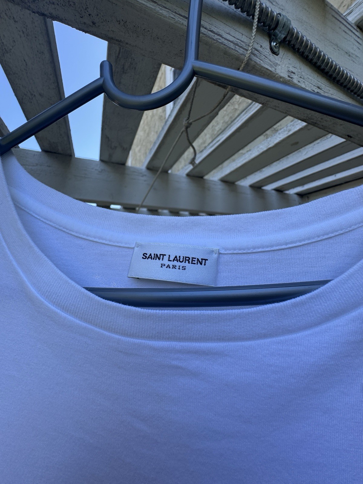 SAINT LAURENT T SHIRT UOMO COTONE BIANCO TAGLIA M