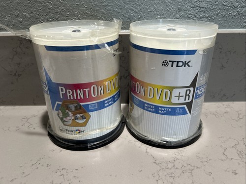 TDK DVD + R Recordable 8x 4.7GB 100/Pack print-on Blank Discs 200 Total - Afbeelding 3 van 6