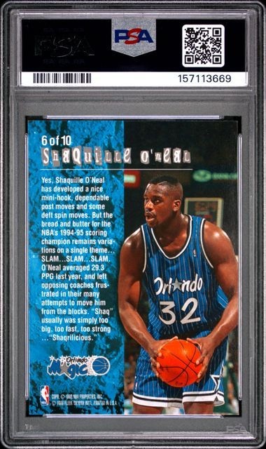 1995 Fleer Total O #6 Shaquille O'Neal Shaq PSA 8 NM-MT view 2