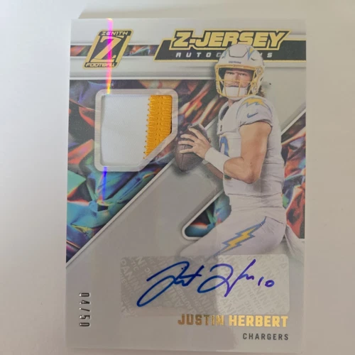 2022 PANINI ZENITH Football Z-JERSEY PATCH JUSTIN HERBERT AUTO /50 