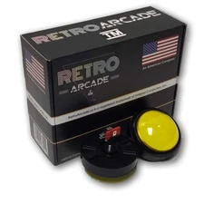 New, Arcade Game Dome Illuminated Button for arcade and crane machines Yellow