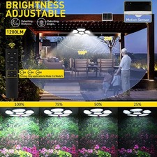 Solar Shed Light with Separate Panel & 16ft Cable, IP65 5 Remote, Modes, R0H0