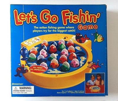 Let's Go Fishin' Game Complete, 21 Fish & 4 Rods, Pressman Toy Corporation, 1997