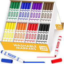 Washable Markers Bulk, Markers for Kids, 8 Assorted Colors, 160 Count, Broad Lin