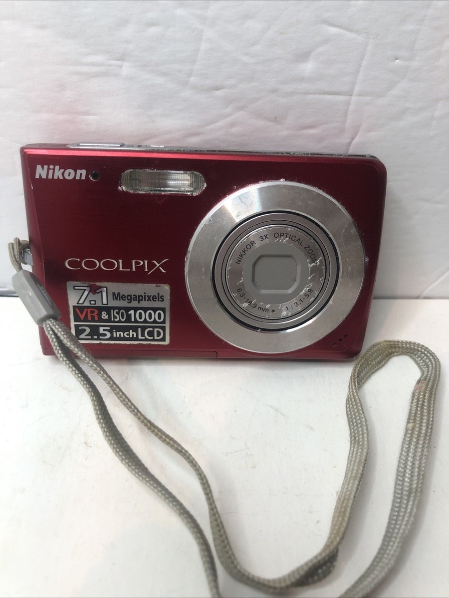 Nikon COOLPIX S200 7.1MP Compact Digital Camera Red Parts Repair