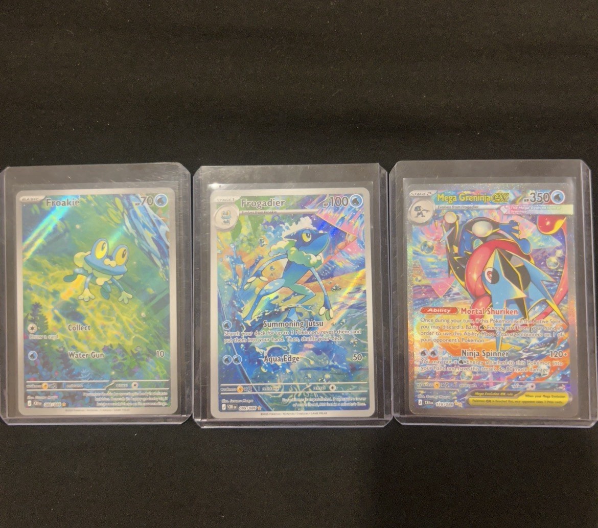 Pokémon TCG SIR Mega Greninja Ex , IR Frogadier And IR Froakie Chaos Rising Lot