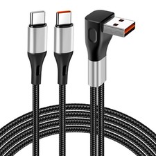 MISYNLON 90Degree USB to Dual Type C Splitter Cable, Upgrade 0.6M/1.9Ft