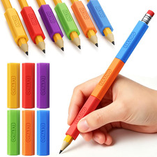 Hexagonal Textured Pencil Grips,6-Pack Silicone Ergonomic Writing Aid