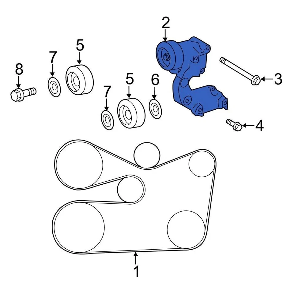 For Toyota Camry 07-17 Toyota 1662031040 Accessory Drive Belt Tensioner Assembly — 第 2/4 张图片